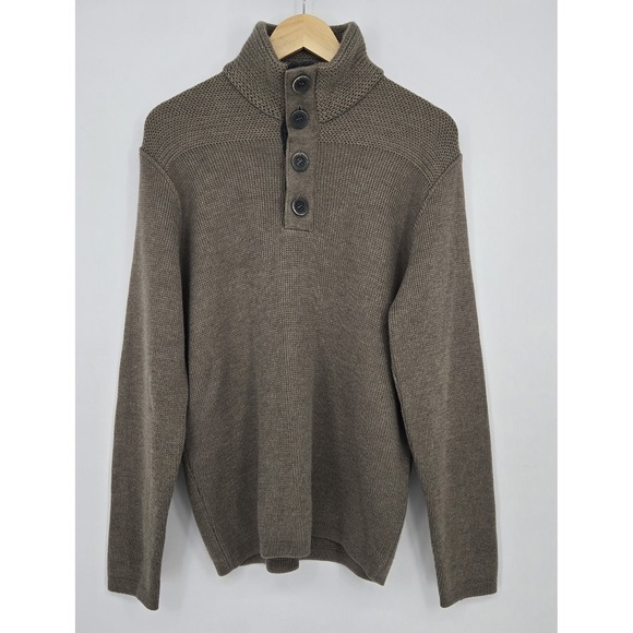 Codice Other - Codice Sweater Mens L/XL Taupe Merino Wool Elbow Patch Made In Italy Italian 52